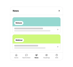 News im Support-Fenster von conmeet: Beiträge zu einem neuen Release und zu einem Webinar
